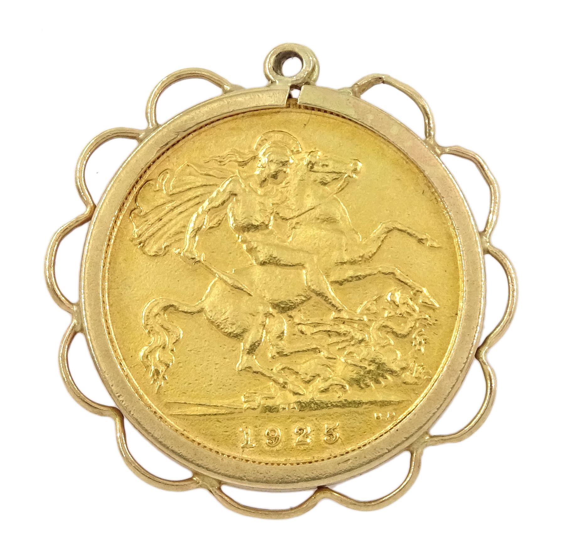 King George V 1925 gold half sovereign coin - Image 2 of 2