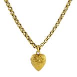 Edwardian 15ct gold heart pendant