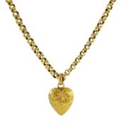 Edwardian 15ct gold heart pendant