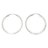 Pair of white gold hoop earrings