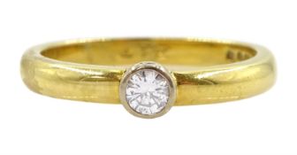 18ct gold bezel set single stone diamond ring