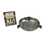 Hammered silver circular ashtray D10cm London 1945 Maker Robert Richard Prout and a perpetual calend