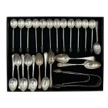 Set of twelve silver bead knop coffee spoons Sheffield 1915 (one bead missing)