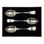 Victorian silver fiddle pattern table spoon London 1853