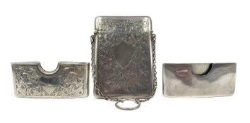 Silver card case with engraved decoration