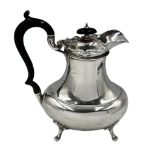 Silver baluster hot water jug with pierced rim