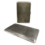 Engine turned silver cigarette case