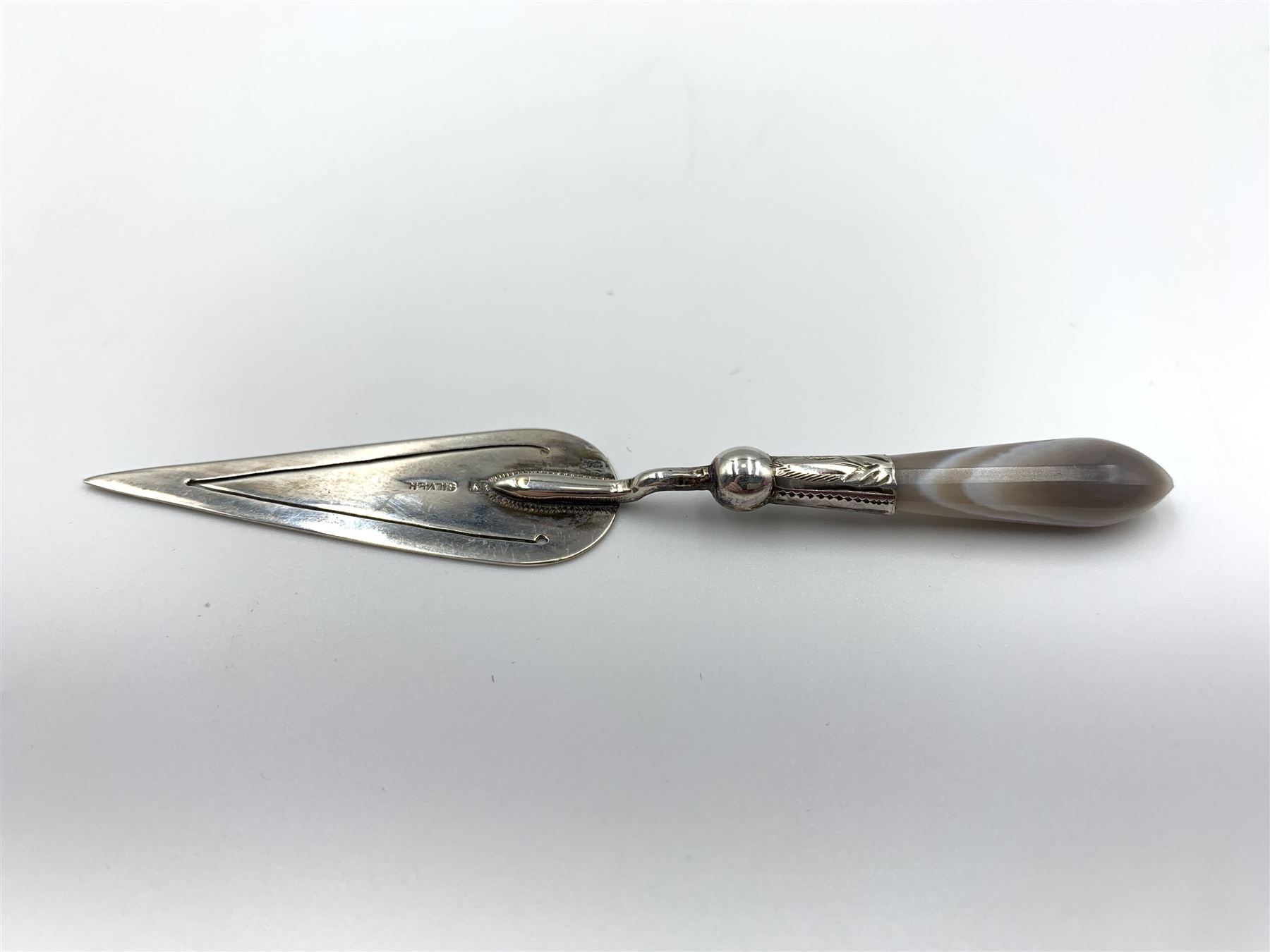 Edwardian silver trowel shape bookmark Birmingham 1909 - Image 3 of 7