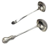 Early 19th century silver toddy ladle Edinburgh circa 1800 and a Victorian silver Kings pattern todd