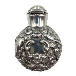 Late Victorian silver cased scent bottle