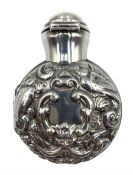 Late Victorian silver cased scent bottle