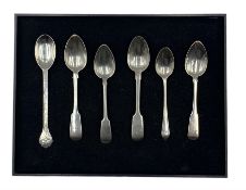 Scottish Provincial silver fiddle pattern teaspoon by William S Ferguson