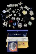 Large collection of Swarovski models to include Christmas Ornaments