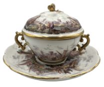 19th century Meissen two-handled ecuelle