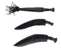 Nepalese kukri with skinning knives in scabbard