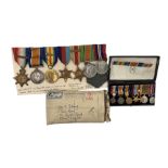 WWI and WWII group of seven medals including Mons Star with 5th Aug-22nd Nov 1914 clasp named to M.C