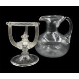 19th century clear glass water jug