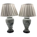 Pair of Chinese porcelain table lamps