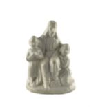 19th century small glazed pottery model of Jesus and two Children