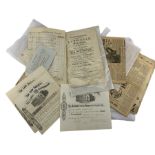 Quantity of hand written and printed ephemera including auction particulars of land at Cambridge 181