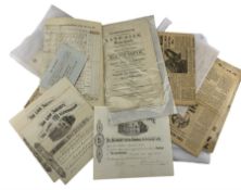 Quantity of hand written and printed ephemera including auction particulars of land at Cambridge 181