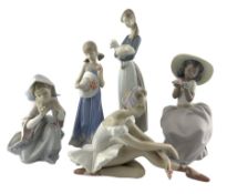 Five Lladro figures comprising 'Courtney' No.5648