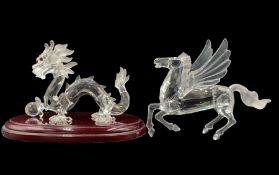 Two Swarovski crystal SCS Annual Edition 'Fabulous Creatures' figures comprising The Dragon - 1997 a