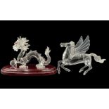 Two Swarovski crystal SCS Annual Edition 'Fabulous Creatures' figures comprising The Dragon - 1997 a