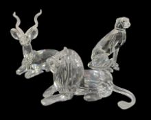 Two Swarovski crystal SCS Annual Edition 'Inspiration Africa' figures comprising Kudu - 1994 and Lio