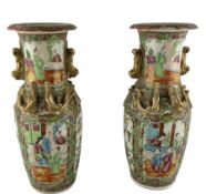 Pair of 19th century Chinese Canton Famille Rose vases
