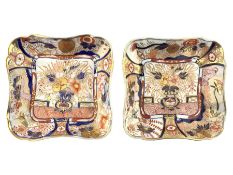 Pair of early 19th century Coalort 'Admiral Nelson' pattern square dishes