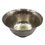 Chinese white metal wine cup with hammered finish