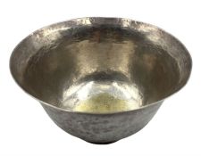 Chinese white metal wine cup with hammered finish
