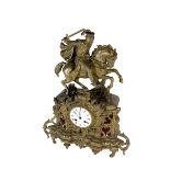 French - mid 19th century gilt spelter 8-day mantle clock