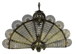 Early 20th century brass 'Peacock' fire screen