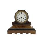 French 19th century - Burr walnut and ebony 8-day library clock