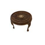 Early 20th century carved Burmese hardwood occasional table