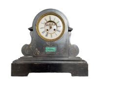 19th century - Large French Belgium slare mantle clock with visible escapement