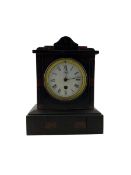 19th century - French Belgium slate timepiece mantle clock