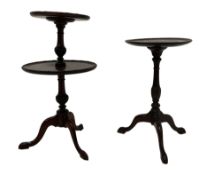 Miniature Georgian design mahogany dumb waiter (H59cm); and a Georgian design tripod wine table (H49