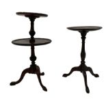 Miniature Georgian design mahogany dumb waiter (H59cm); and a Georgian design tripod wine table (H49