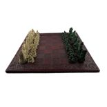 Composition chess set on a wooden board 60cm square