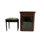 George III design mahogany hanging corner cabinet