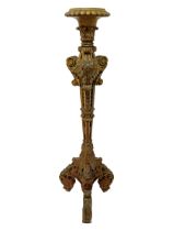 Louis XIV design carved giltwood torchere