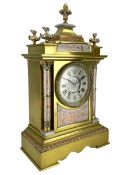 French - late 19th century 8-day brass cased mantle clock