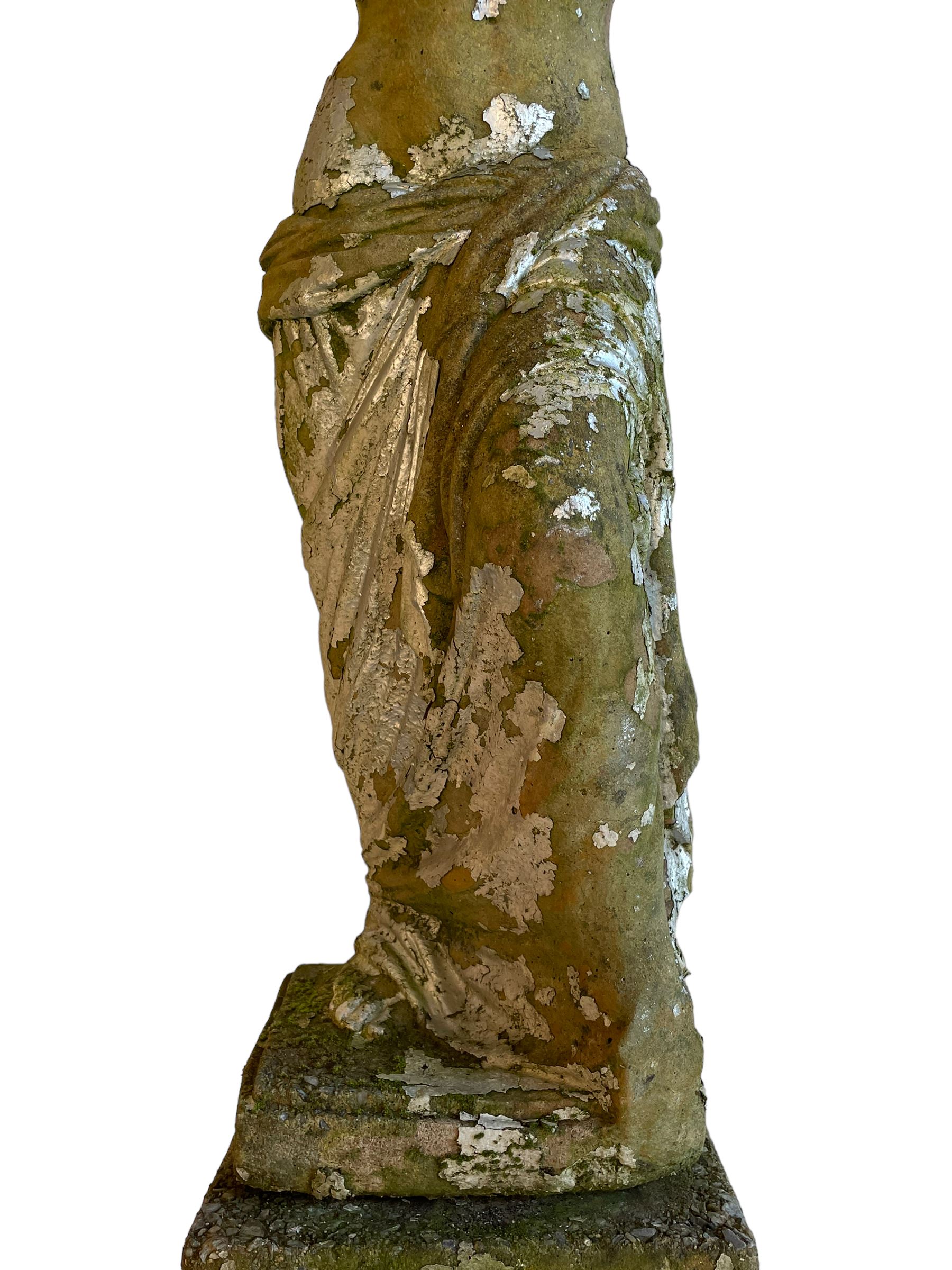 20th century cast stone two-piece garden figure in the form of Venus de Milo or Aphrodite of Melos - Image 4 of 13