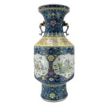 20th century Chinese twin handled floor vase