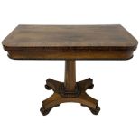 William IV rosewood card table