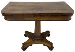 William IV rosewood card table