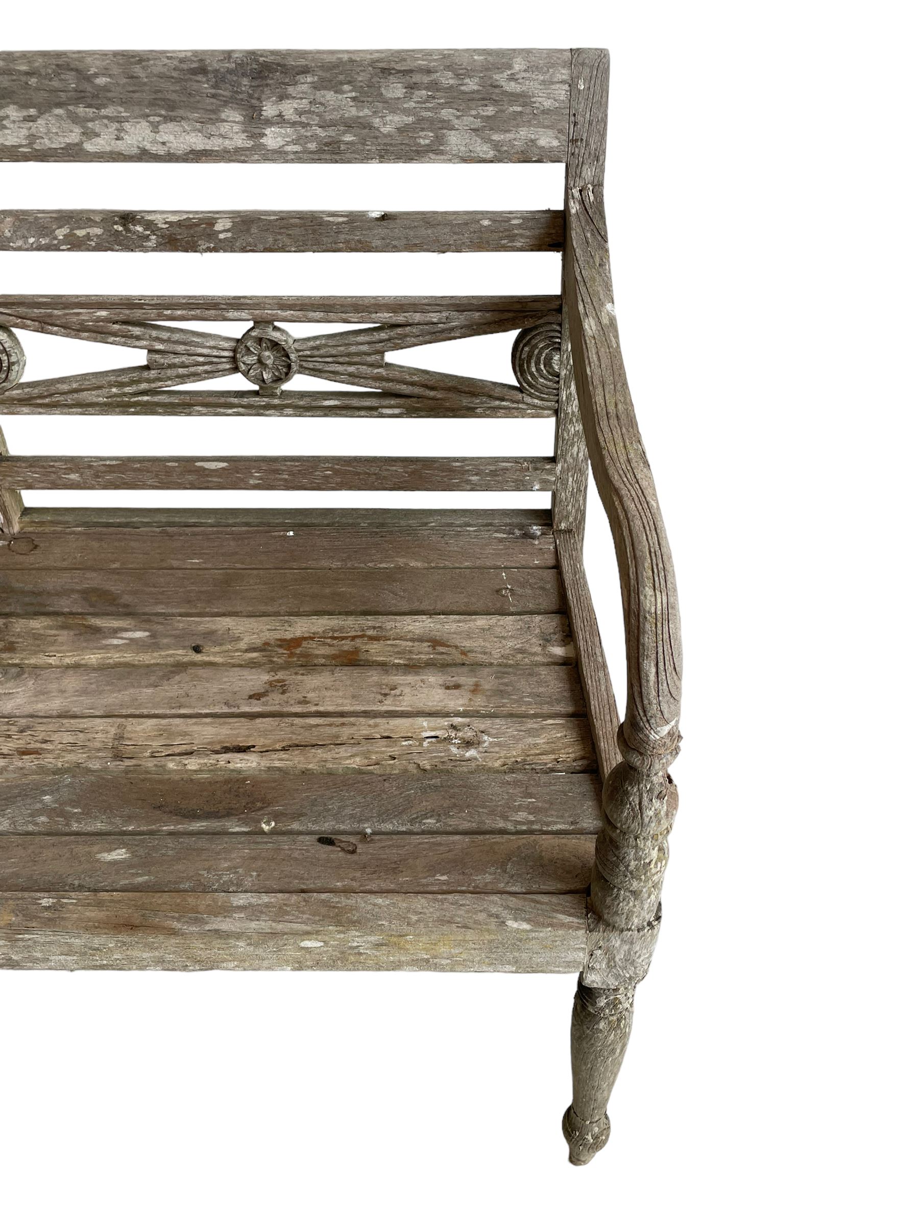 Regency Revival - teak two-seat garden bench - Image 6 of 11